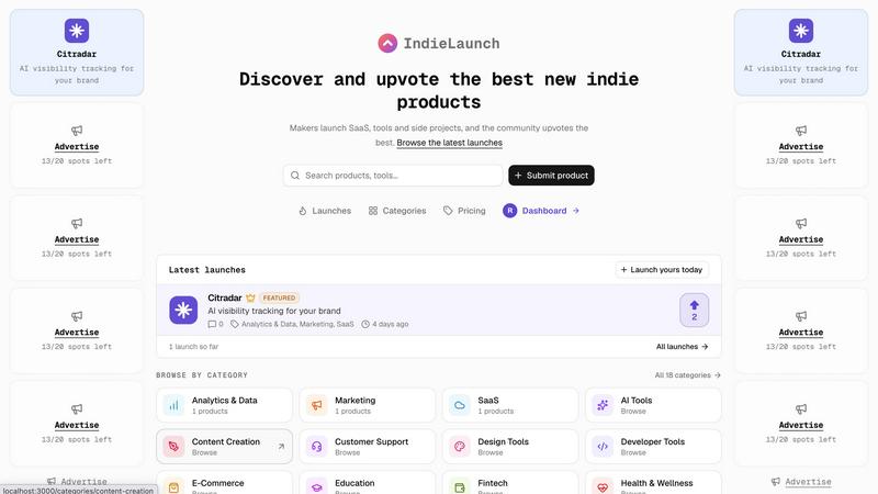 IndieLaunch screenshot