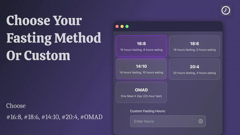 Intermittent Fasting Calculator application interface and features