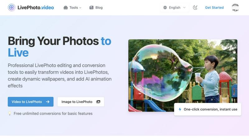 LivePhoto.video application interface and features