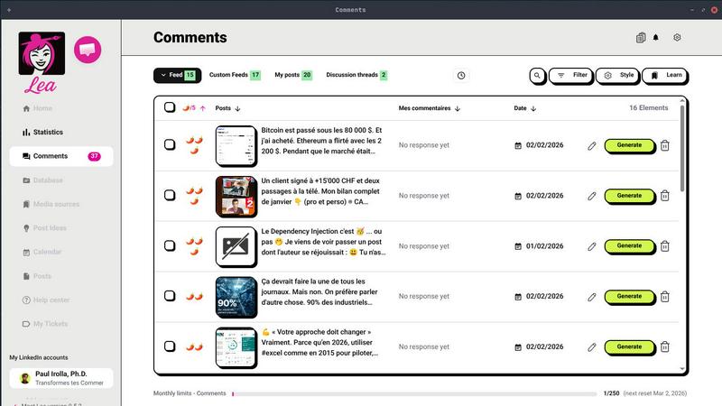 Meet Lea application interface and features