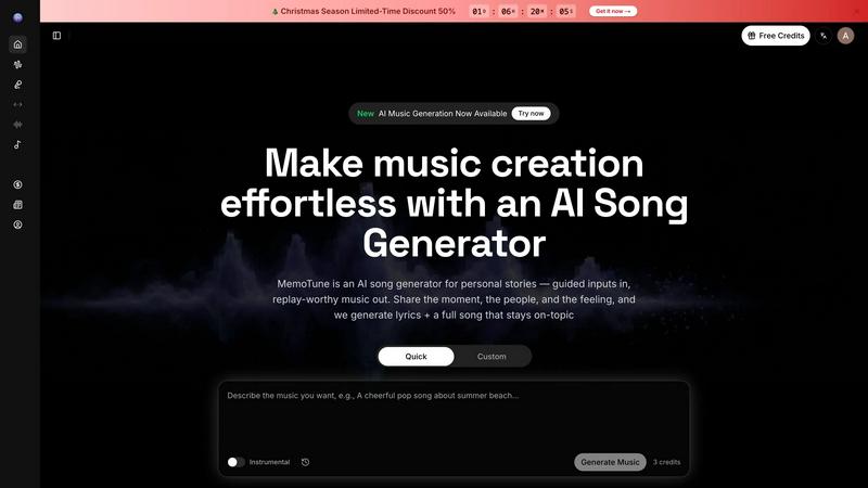 MemoTune application interface and features
