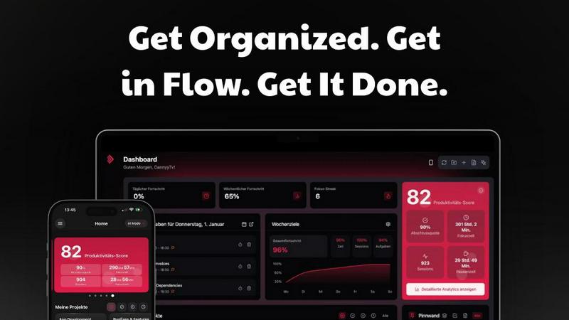 PomoDash application interface and features