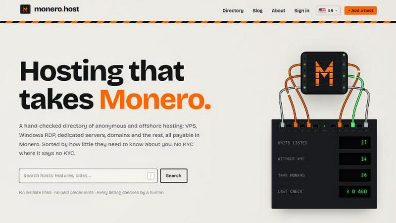 Monero.host screenshot