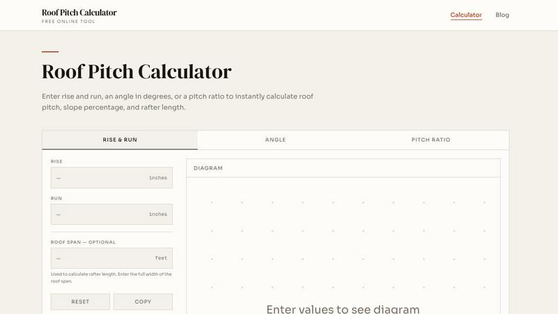 Roof Pitch Calculator screenshot