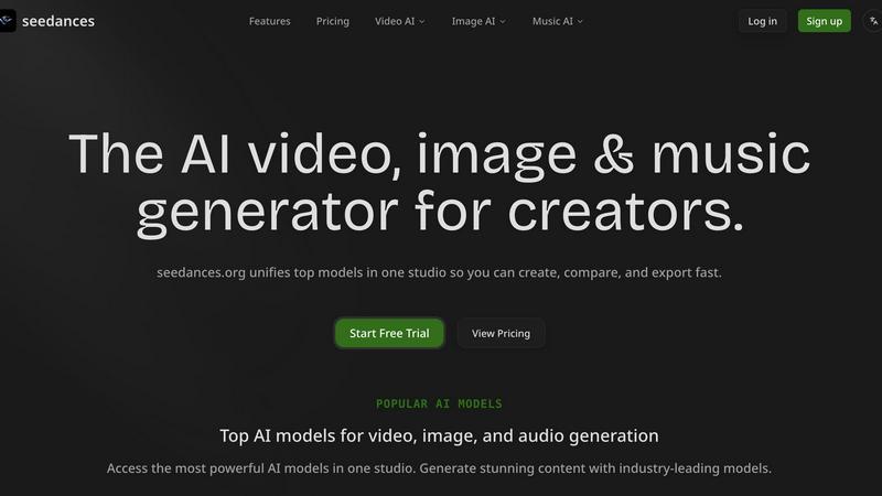 Seedances application interface and features