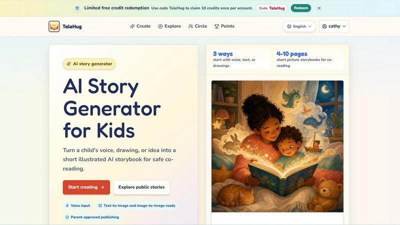 TaleHug AI Story Generator for Kids screenshot