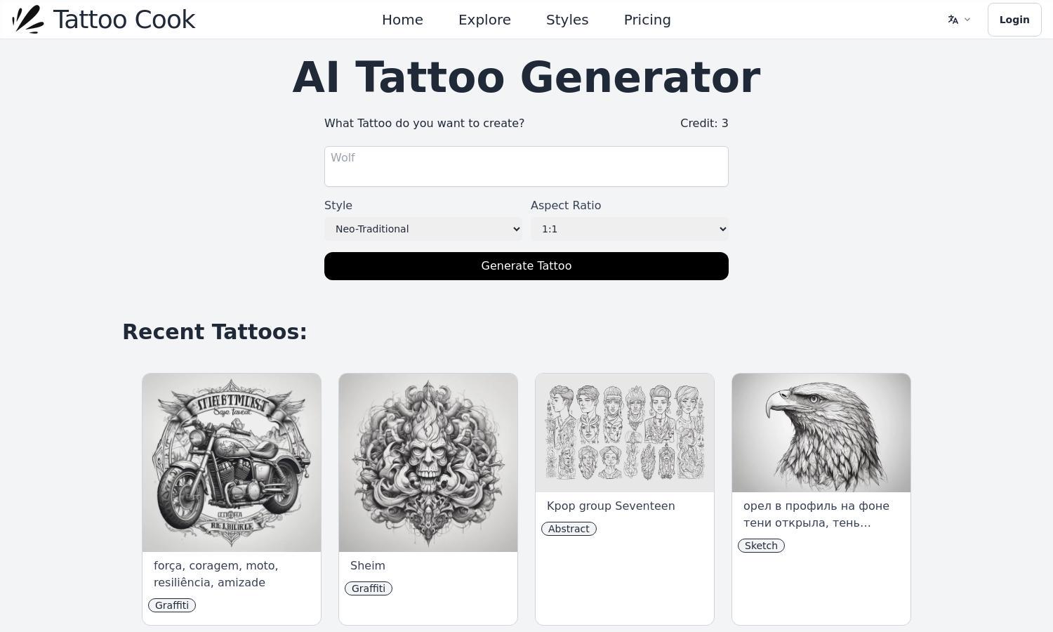 Tattoo Cook Website