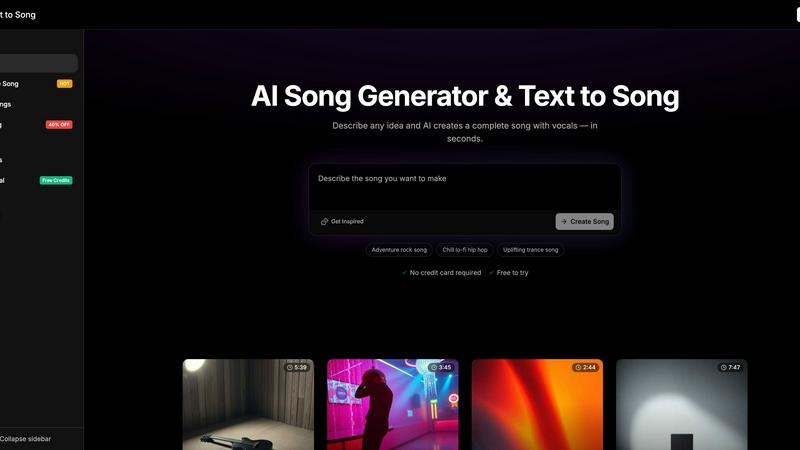 Text to Song AI screenshot