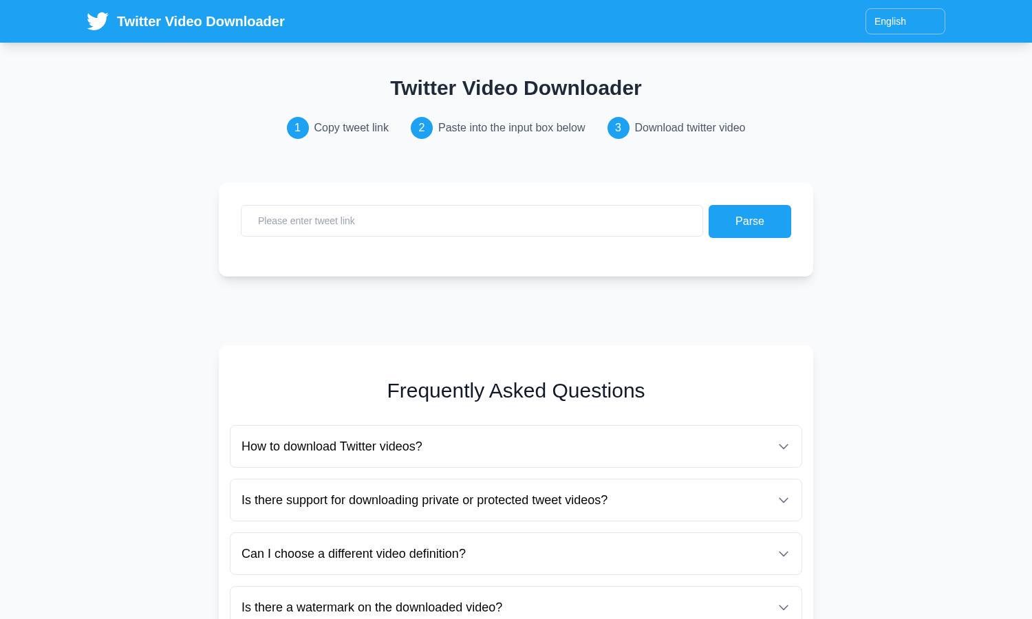 Twitter Video Downloader Website