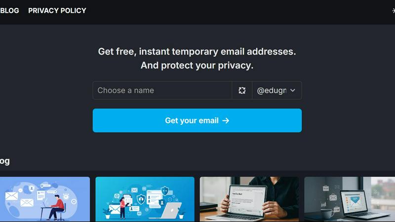 Ur Temp Mail application interface and features
