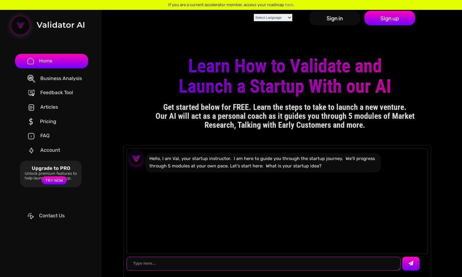 ValidatorAI.com Website