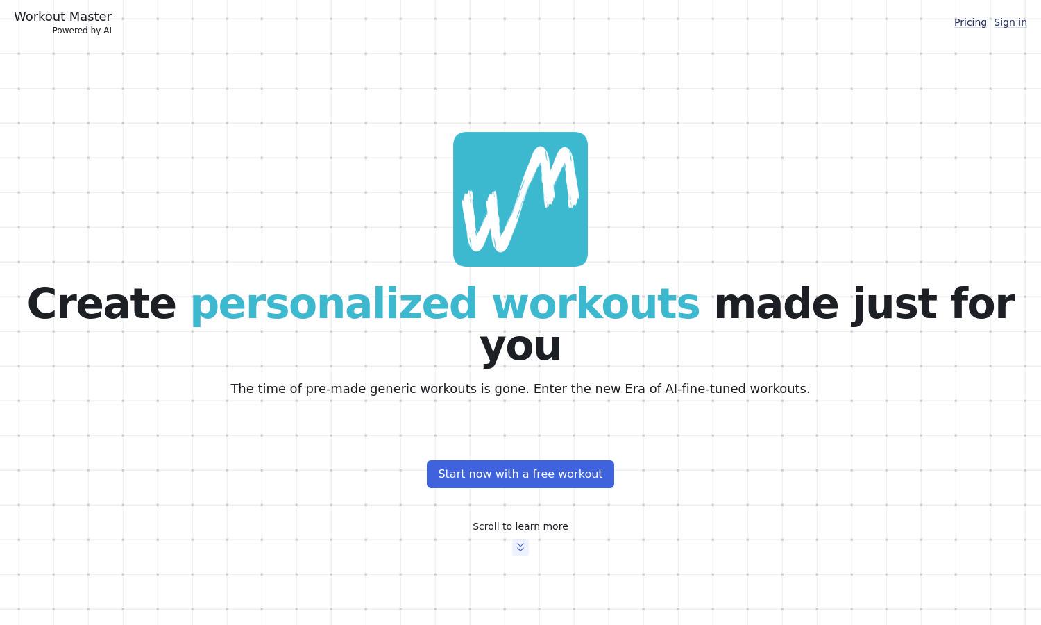 Workout Master Website