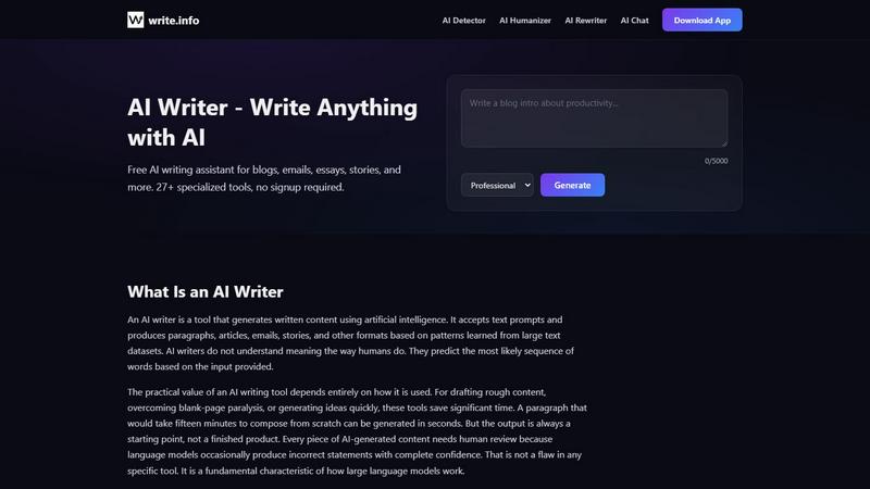 AI Writer Pro - Write.info screenshot