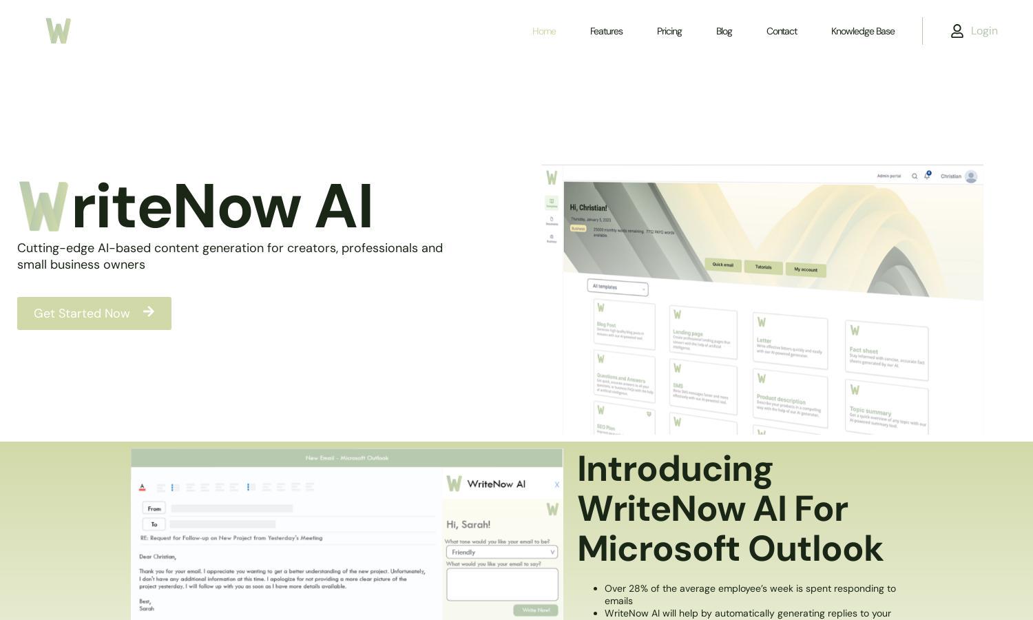 WriteNow AI Website