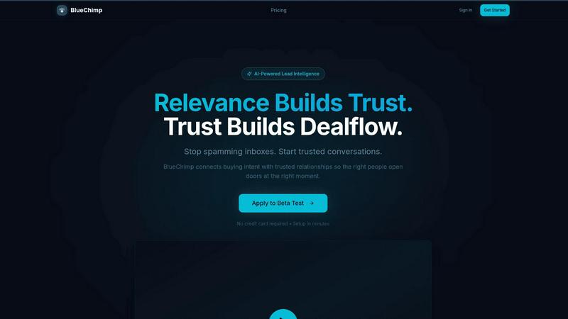 BlueChimp application interface and features