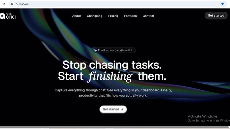 Hello Aria application interface and features
