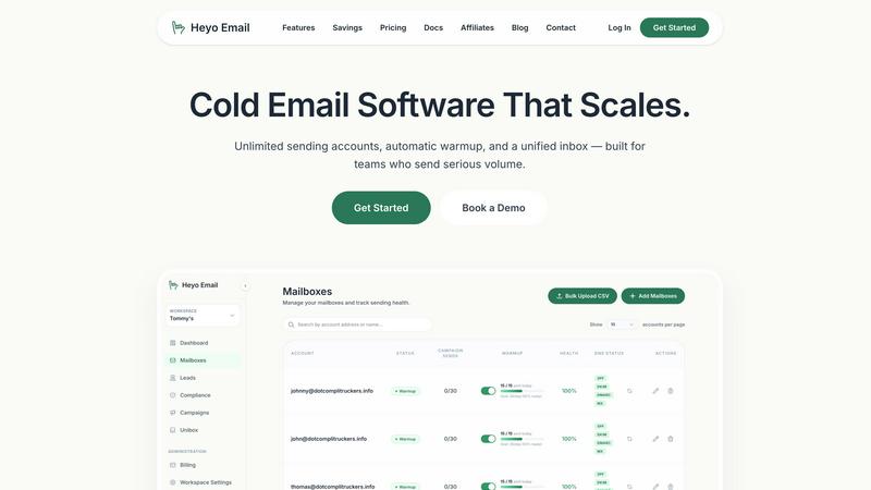 Heyo Email screenshot
