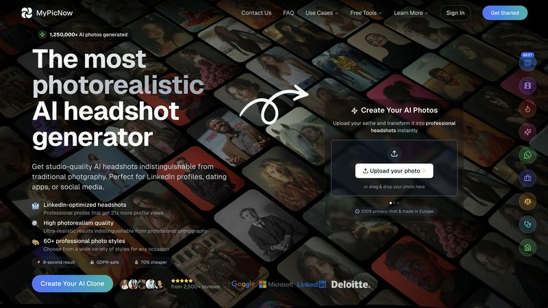 MyPicNow application interface and features