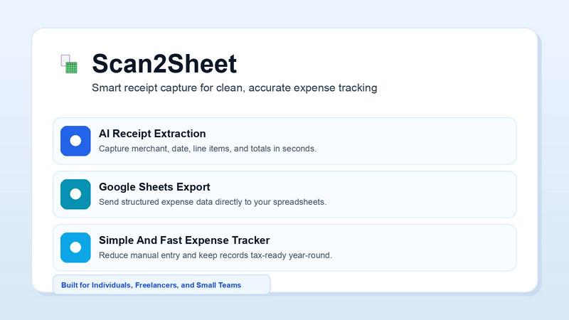 Scan2Sheet screenshot