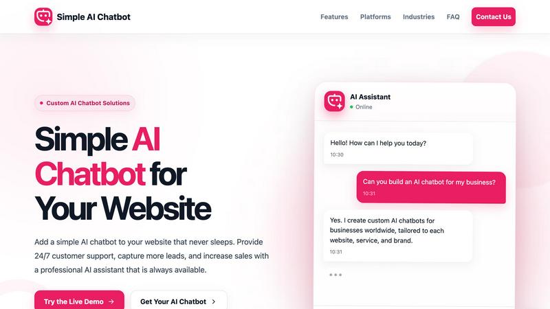 Simple AI Chatbot screenshot