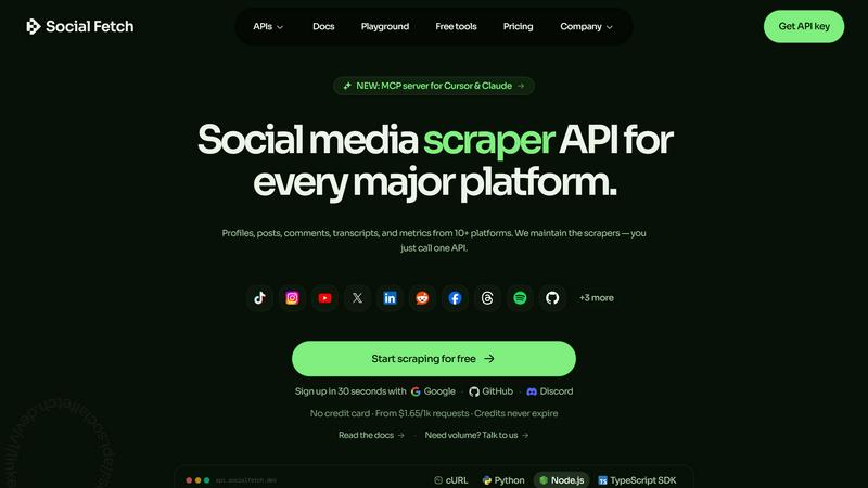 Social Fetch API screenshot