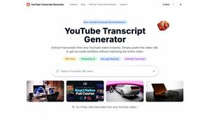 YouTube Transcript Generator Website